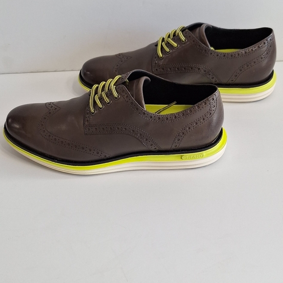 Cole Haan Oxford Original Grand Quiet Shade Lux Leather Brogue Wingtip Shoes- 8 - Picture 13 of 15